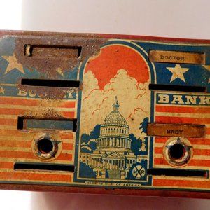 Vintage Marx Toys Budget Bank Stars and Stripes US Capital